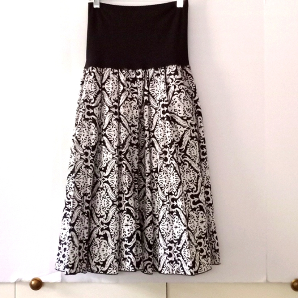 Carole Little Vintage Flare Lined Skirt - Size (M) - Black/White